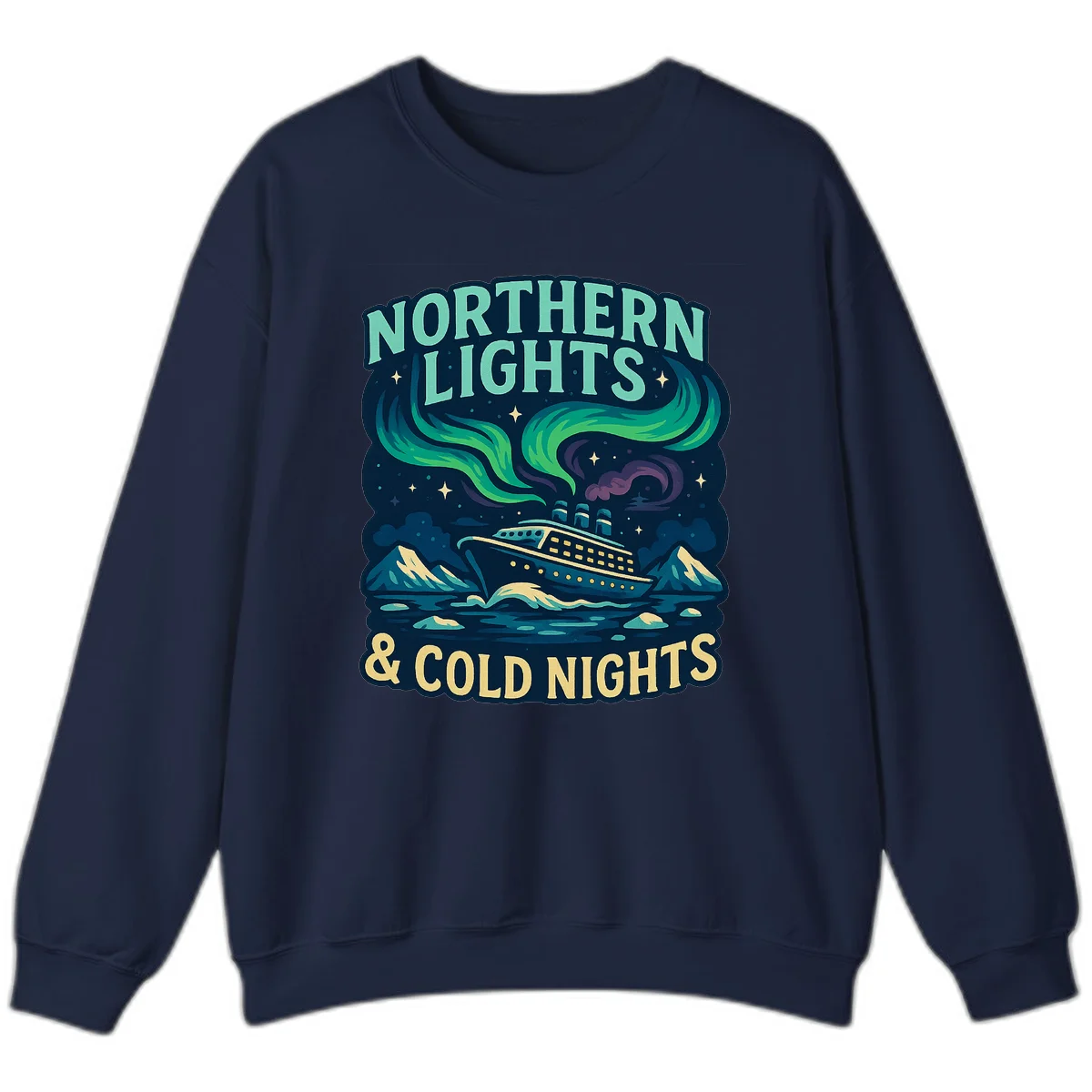 Northern Lights & Cold Nights Sweatshirt in Navy