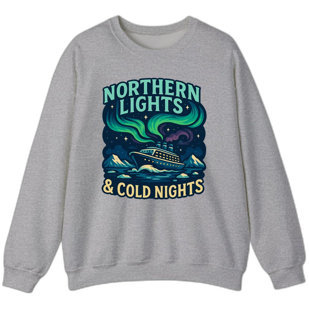 Northern Lights & Cold Nights Sweatshirt in Sport Grey