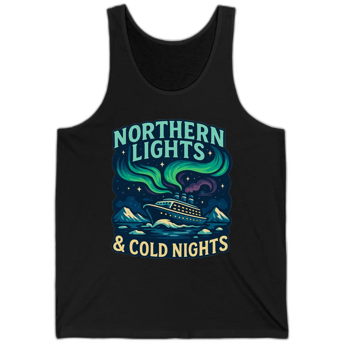 Northern Lights & Cold Nights Tank in Black