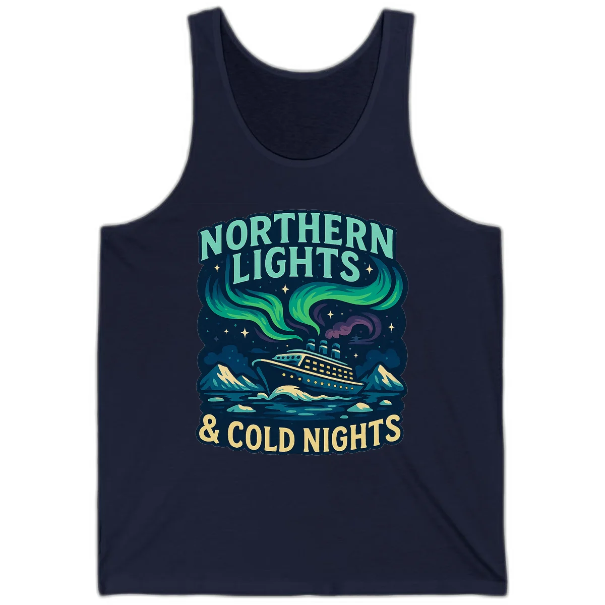 Northern Lights & Cold Nights Tank in Navy