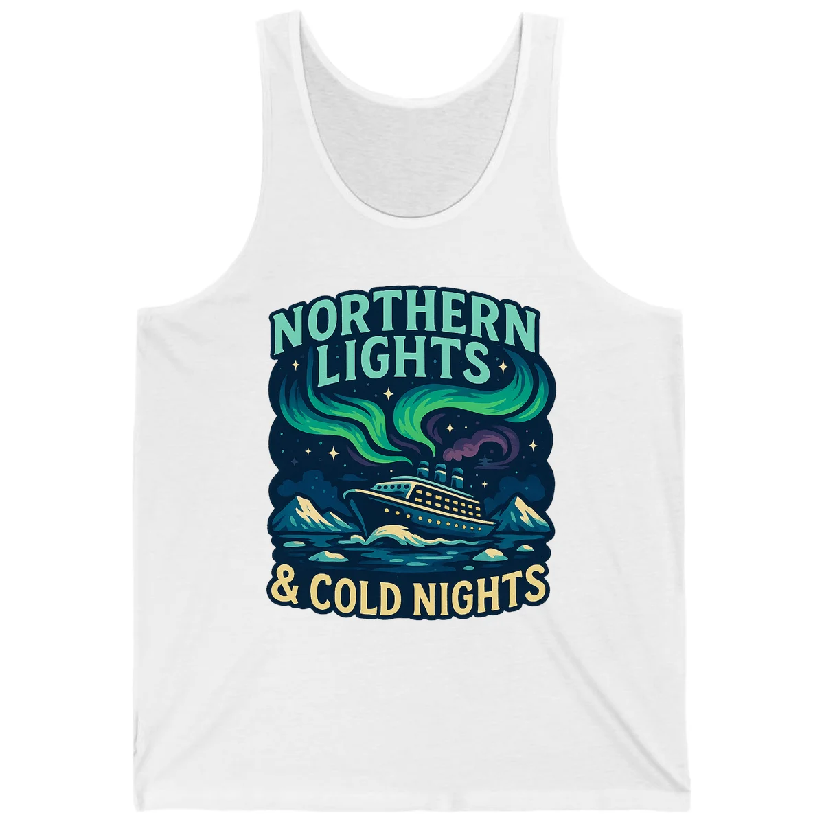 Northern Lights & Cold Nights Tank in White