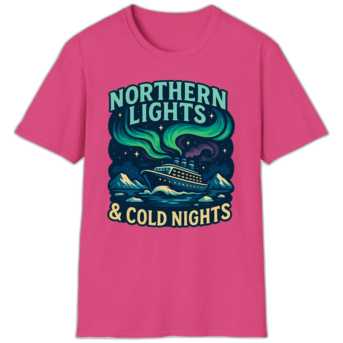 Northern Lights & Cold Nights T-Shirt in Heliconia