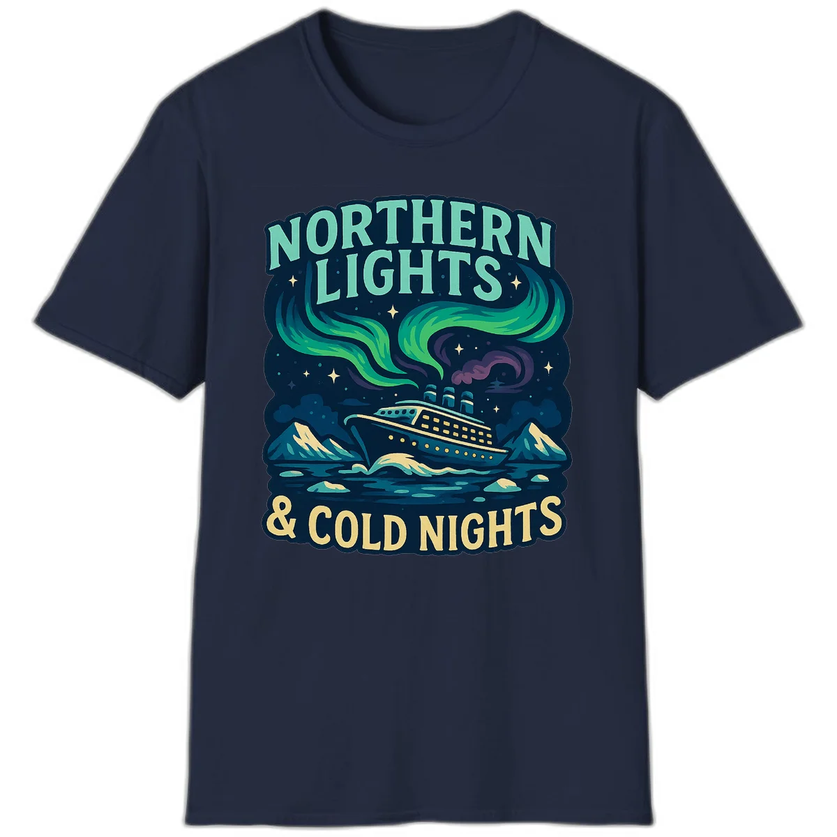 Northern Lights & Cold Nights T-Shirt in Navy