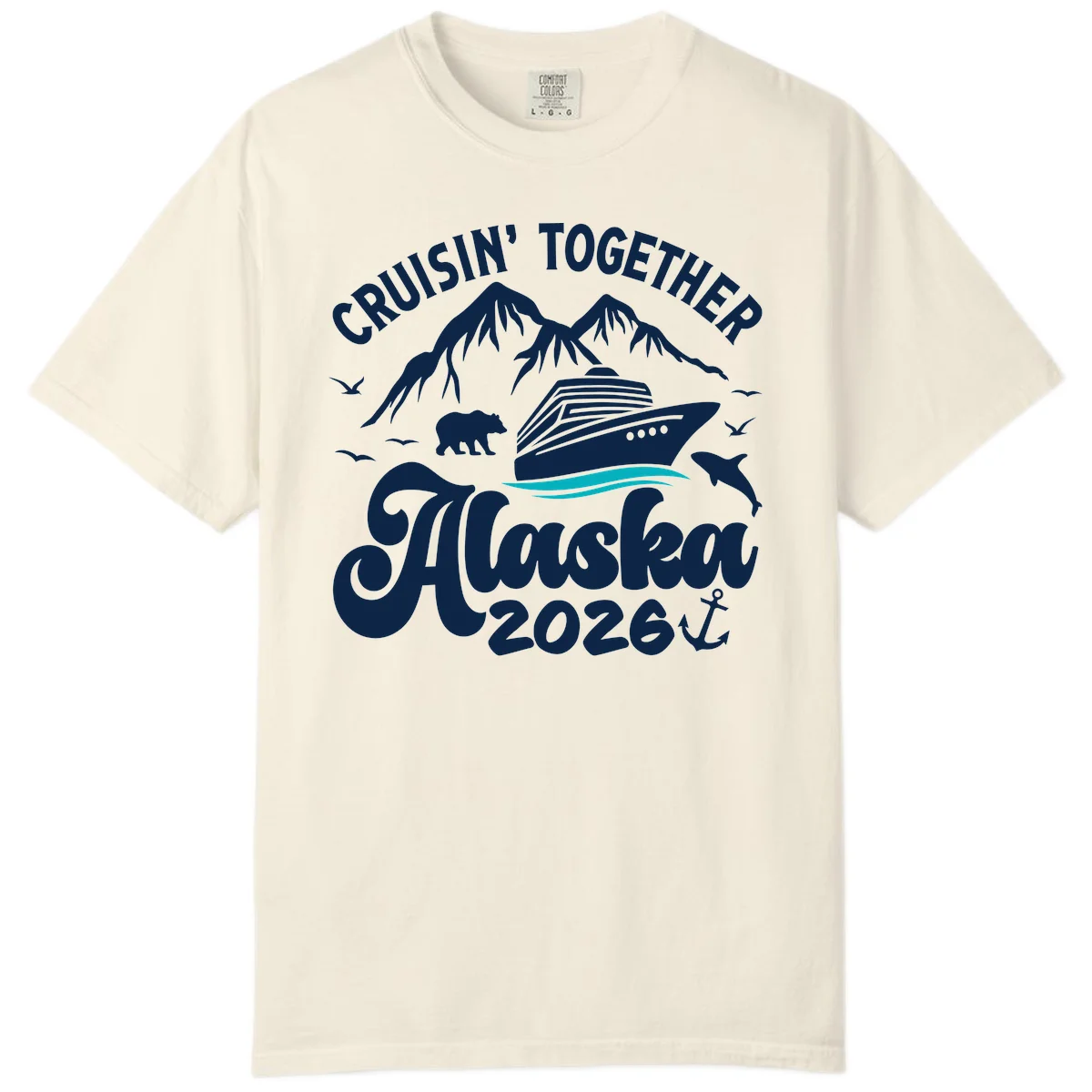 Minimalist Ocean Waves Comfort Color in Ivory