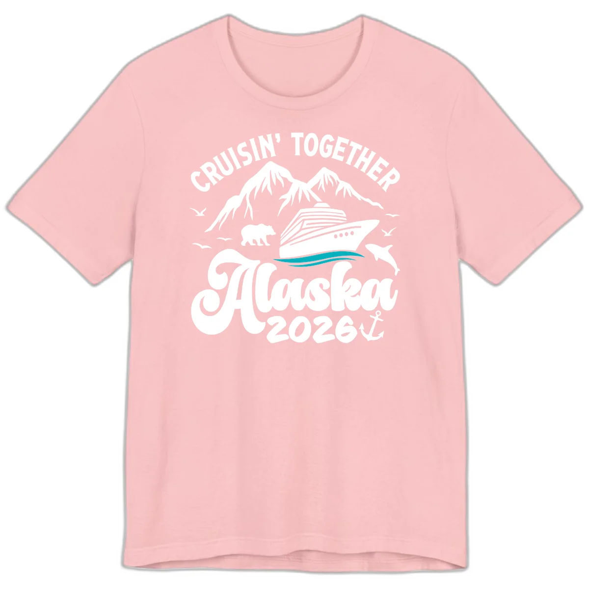 Minimalist Ocean Waves Premium Tee in Pink