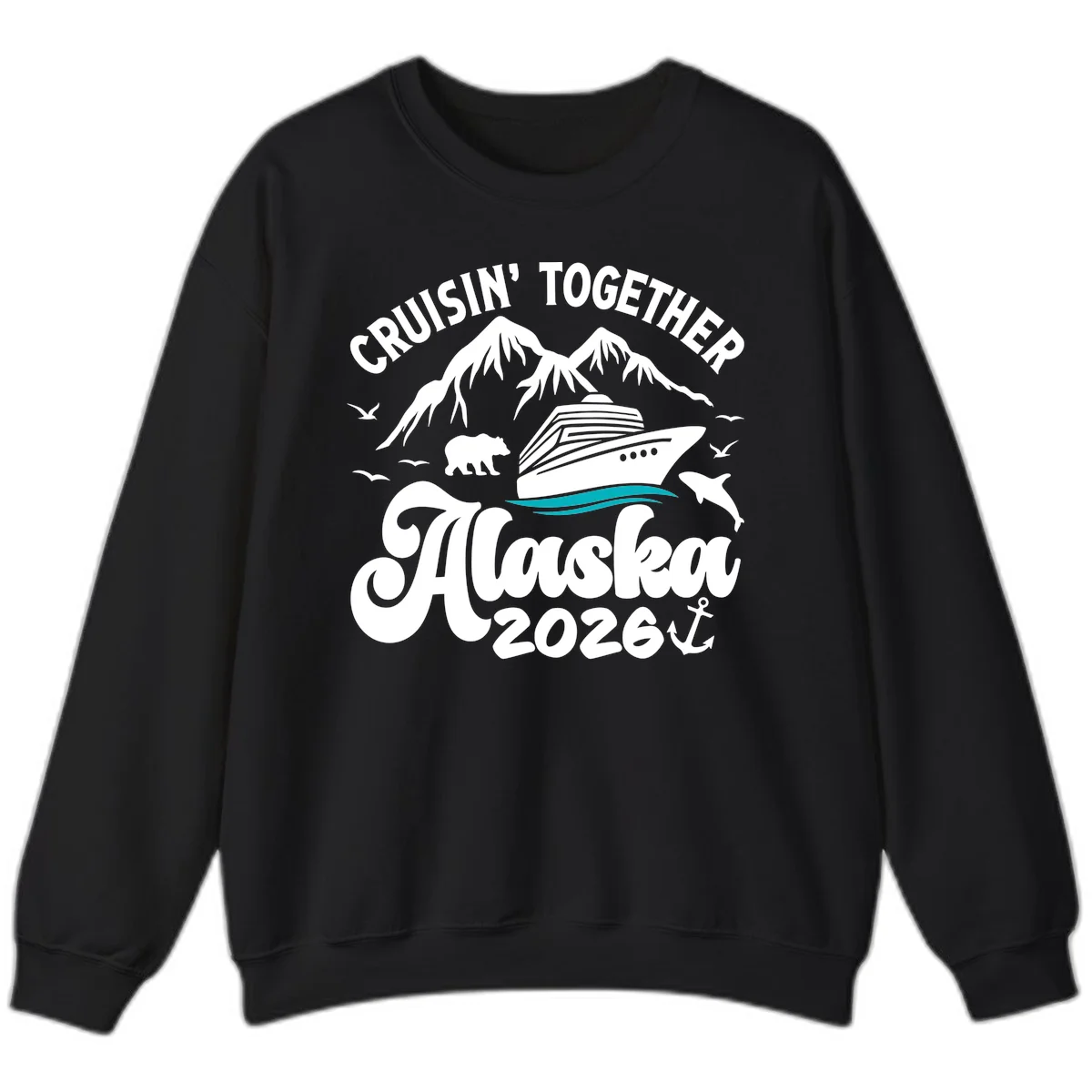 Minimalist Ocean Waves Sweatshirt in Black