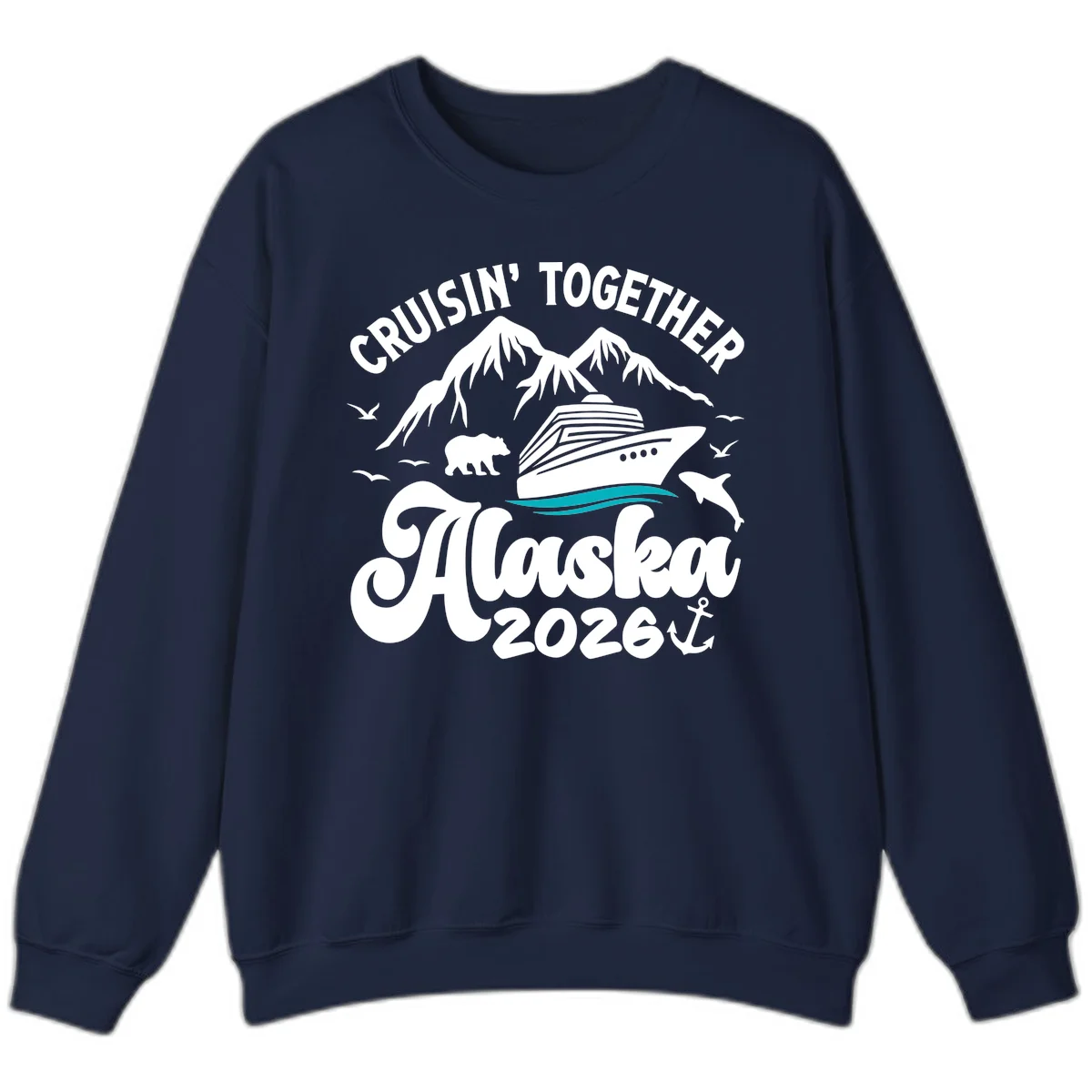 Minimalist Ocean Waves Sweatshirt in Navy