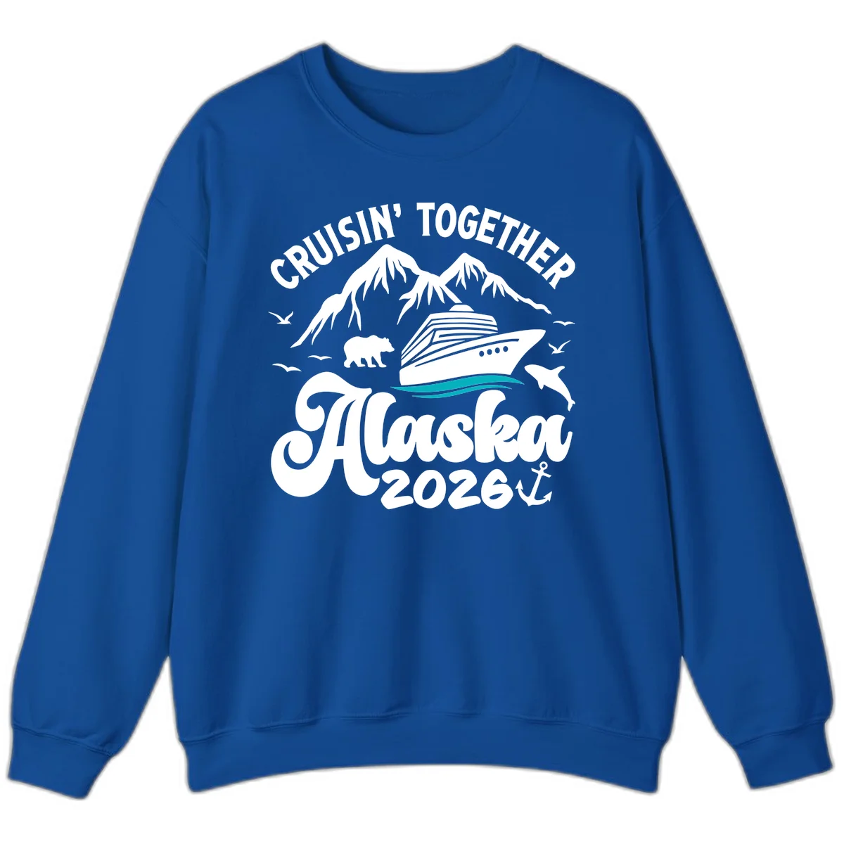 Minimalist Ocean Waves Sweatshirt in Royal