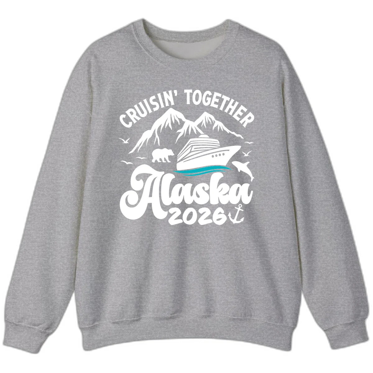 Minimalist Ocean Waves Sweatshirt in Sport Grey