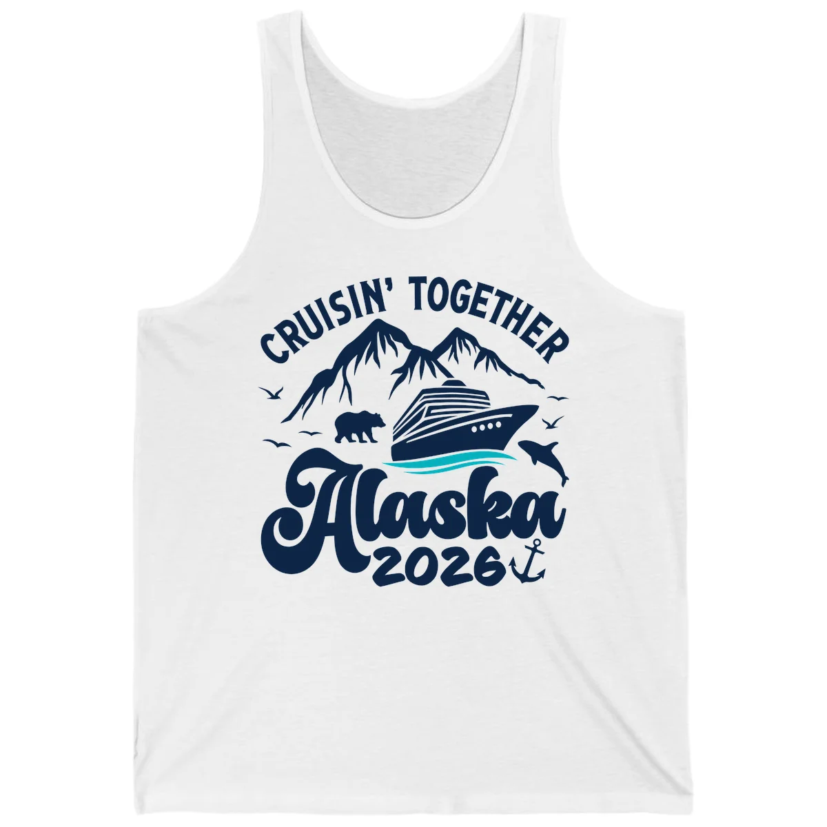 Minimalist Ocean Waves Tank in White