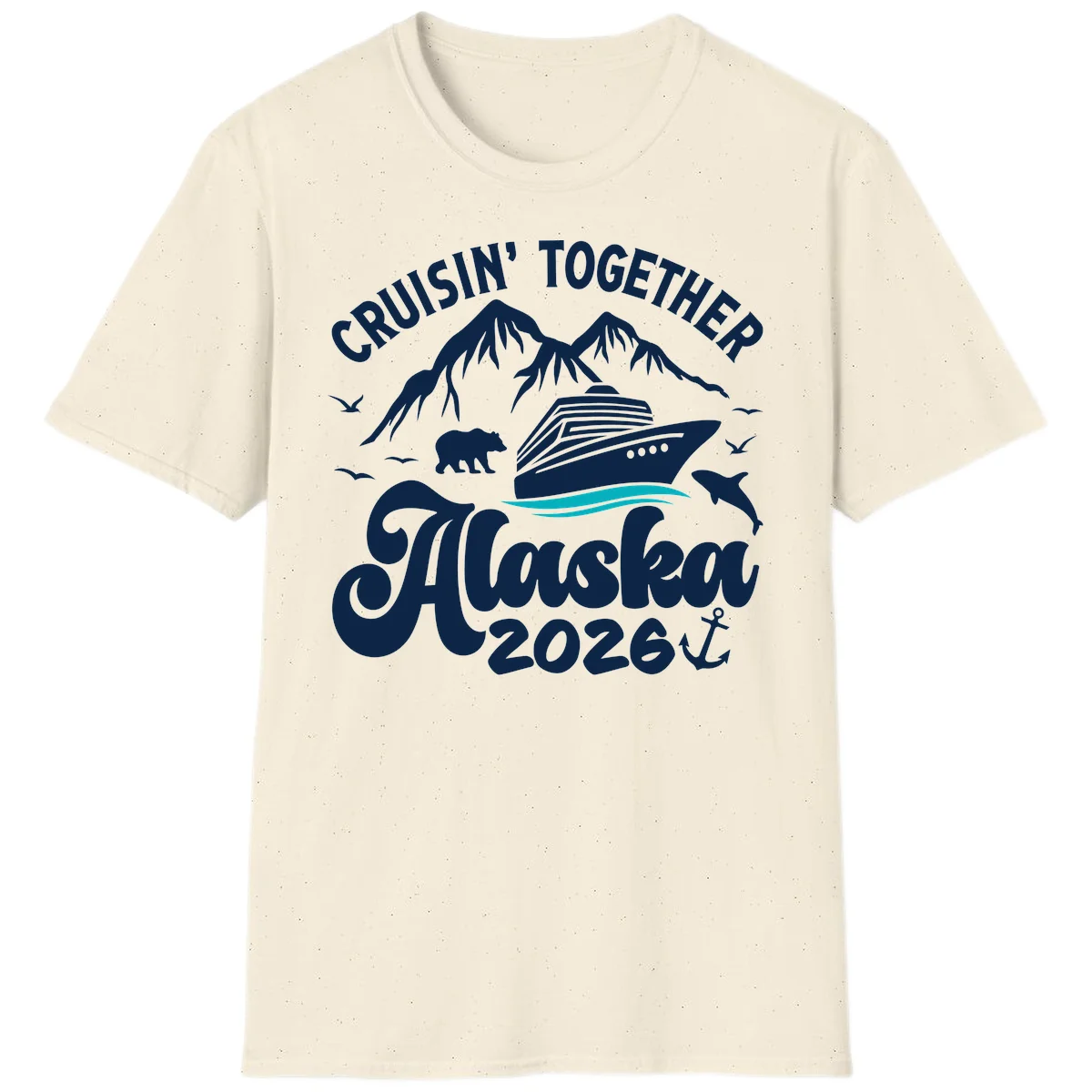 Minimalist Ocean Waves T-Shirt in Natural