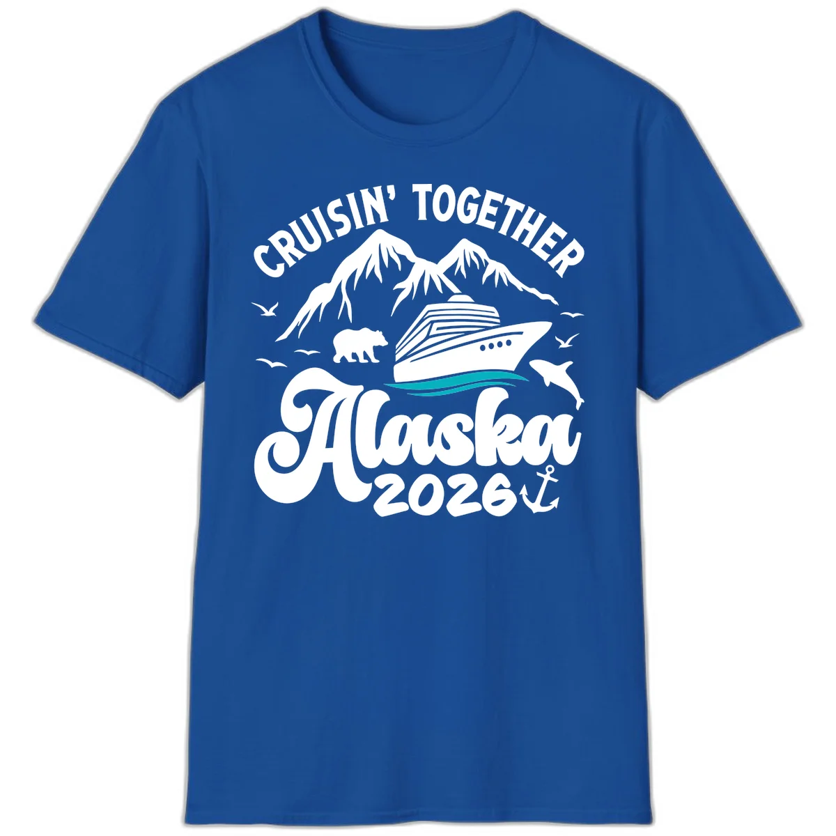 Minimalist Ocean Waves T-Shirt in Royal