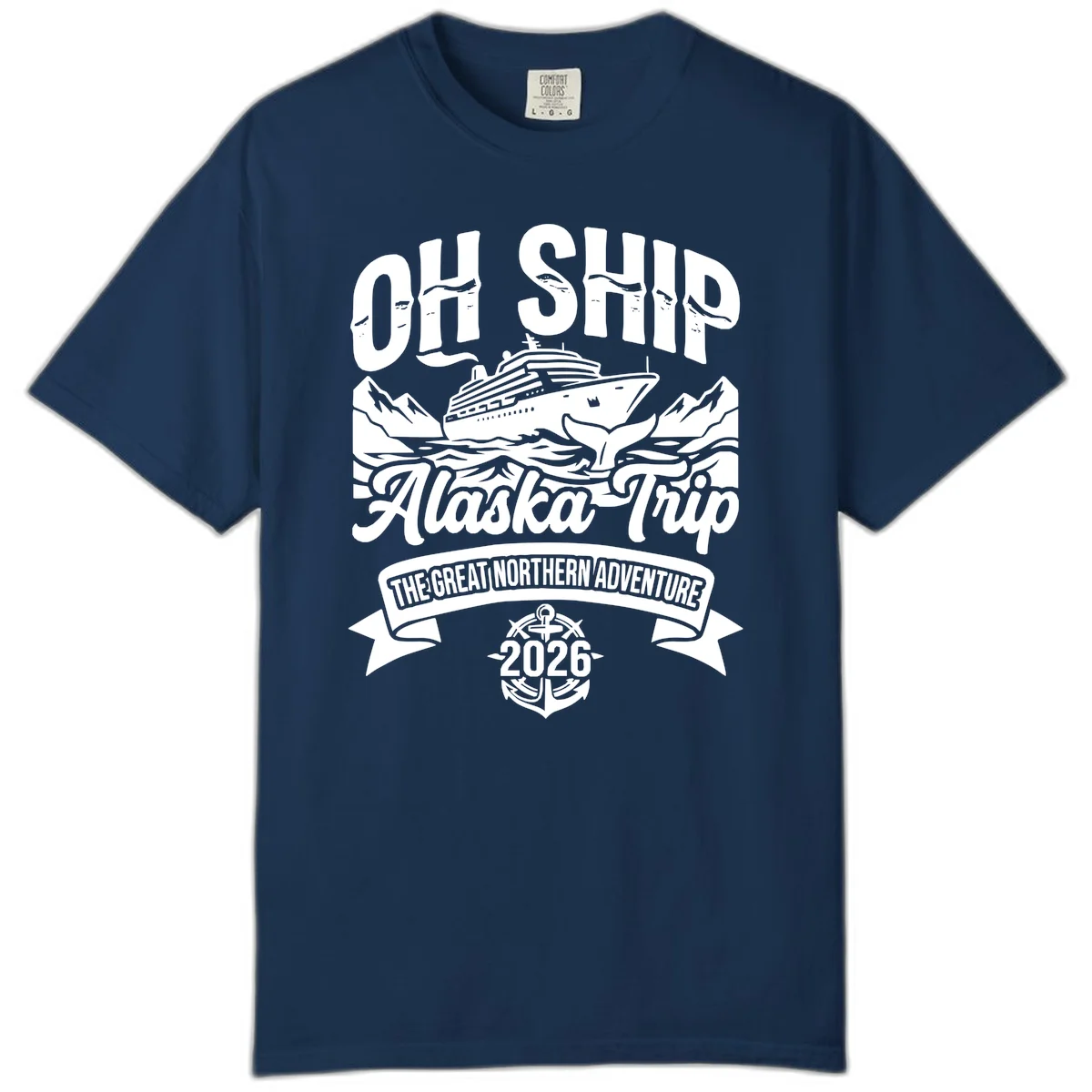 Off Ship Alaska Trip Cruise Adventure Comfort Color in Navy