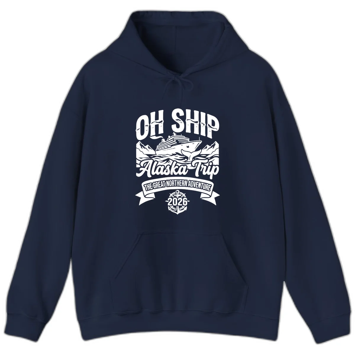 Off Ship Alaska Trip Cruise Adventure Hoodie in Navy