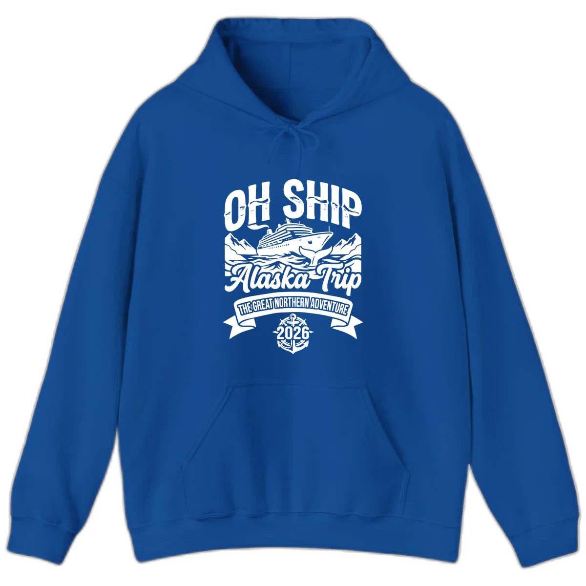 Off Ship Alaska Trip Cruise Adventure Hoodie in Royal