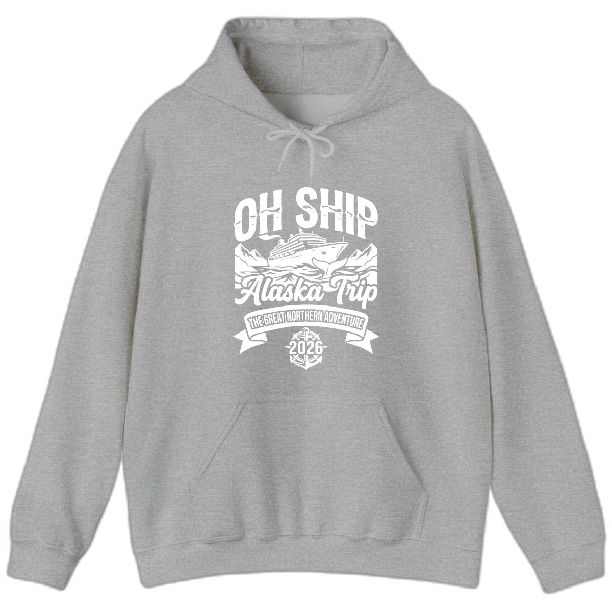 Off Ship Alaska Trip Cruise Adventure Hoodie in Sport Grey