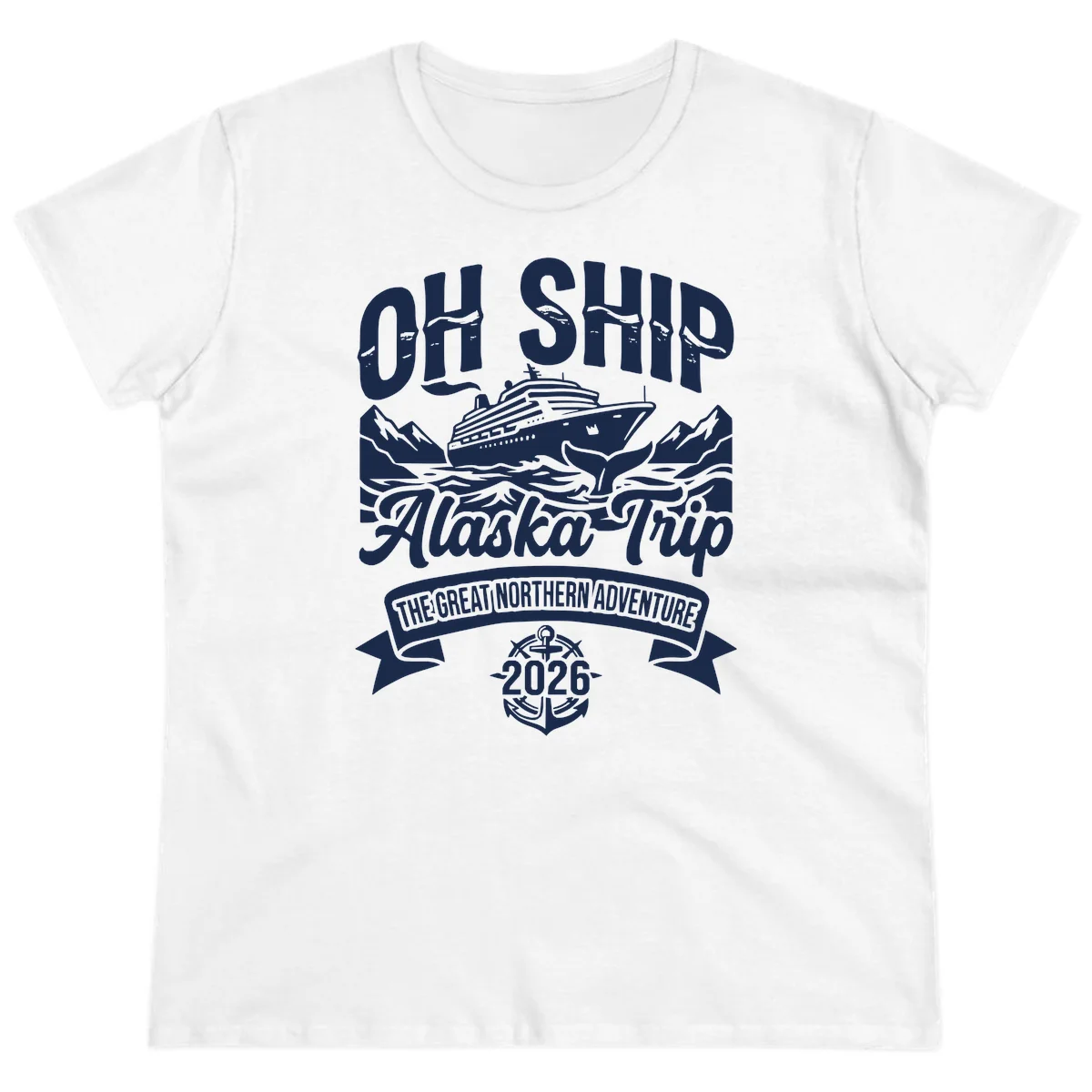 Off Ship Alaska Trip Cruise Adventure Ladies Tee in White