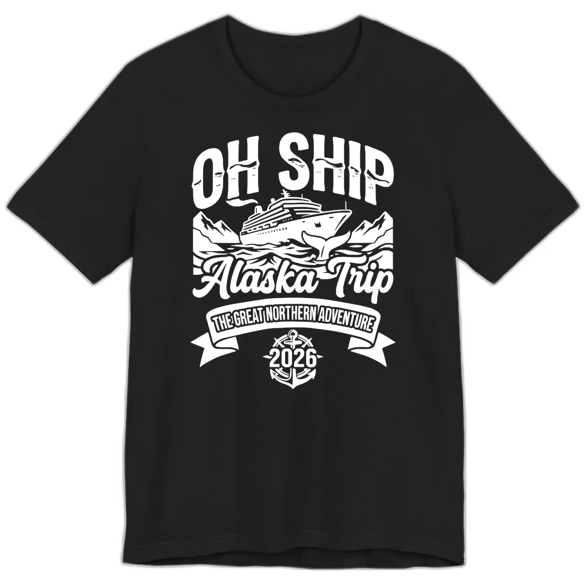 Off Ship Alaska Trip Cruise Adventure Premium Tee in Black