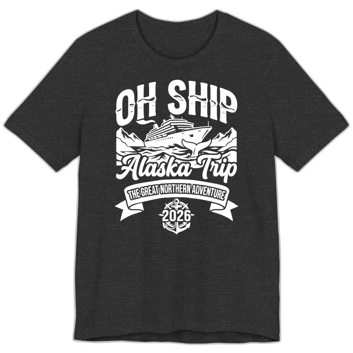 Off Ship Alaska Trip Cruise Adventure Premium Tee in Dark Grey Heather