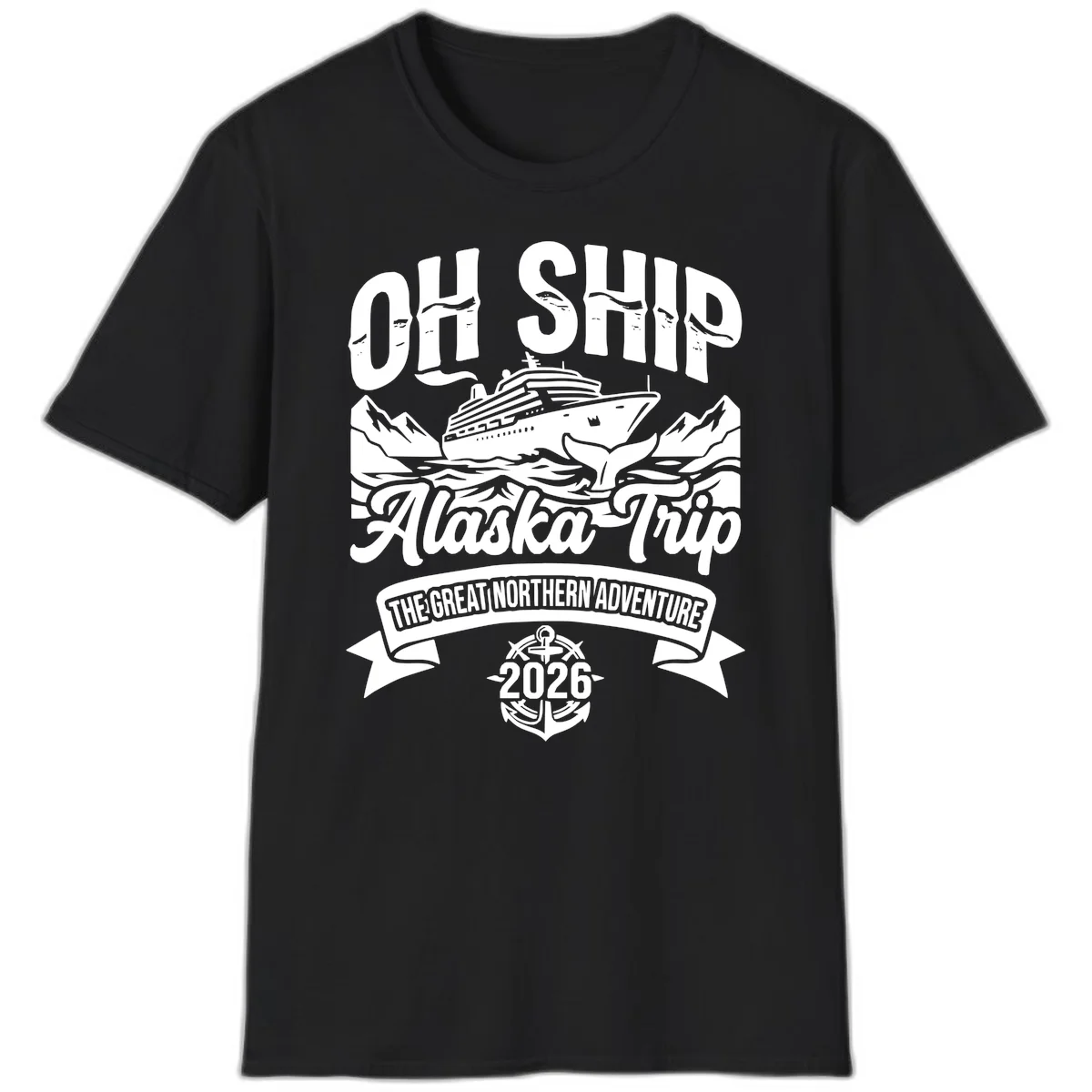 Off Ship Alaska Trip Cruise Adventure T-Shirt in Black
