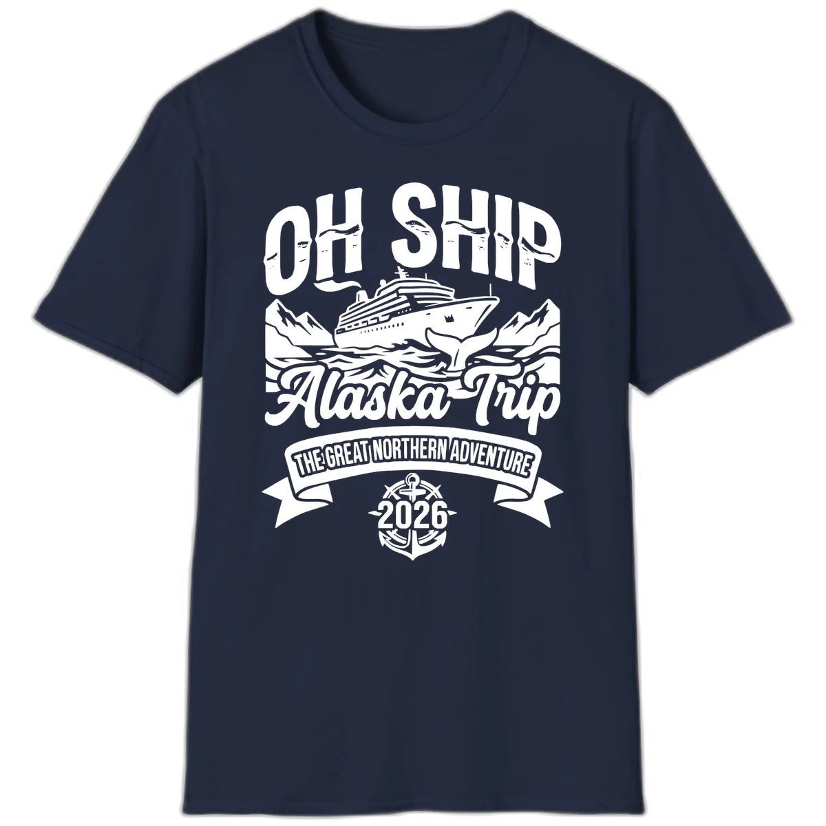 Off Ship Alaska Trip Cruise Adventure T-Shirt in Navy