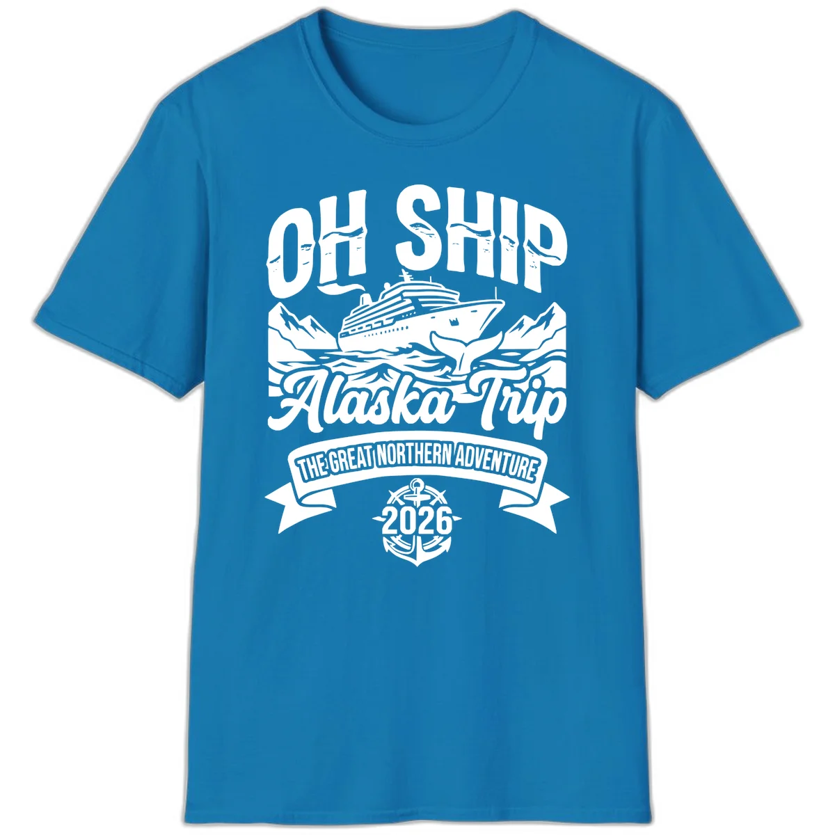 Off Ship Alaska Trip Cruise Adventure T-Shirt in Sapphire
