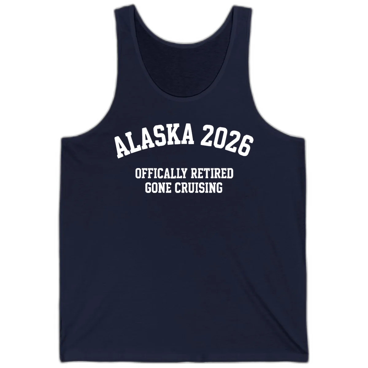Alaska 2026 Officially Retired Gone Cruising Tank Top in Navy