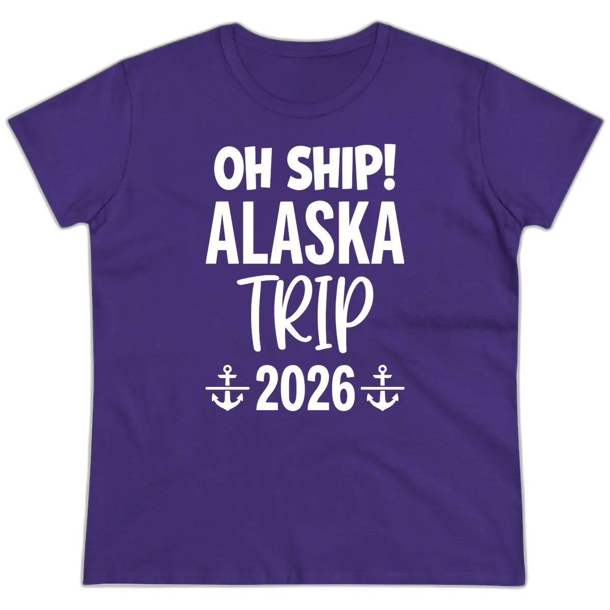 Oh Ship Alaska Trip 2026 Ladies Tee in Purple