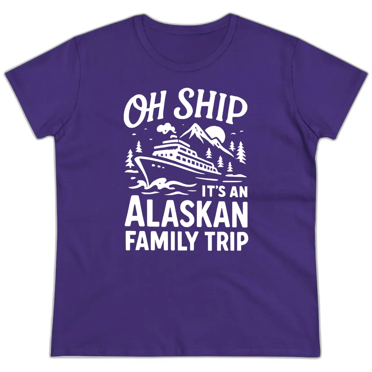 Oh Ship Alaskan Cruise 2026 Ladies Tee in Purple