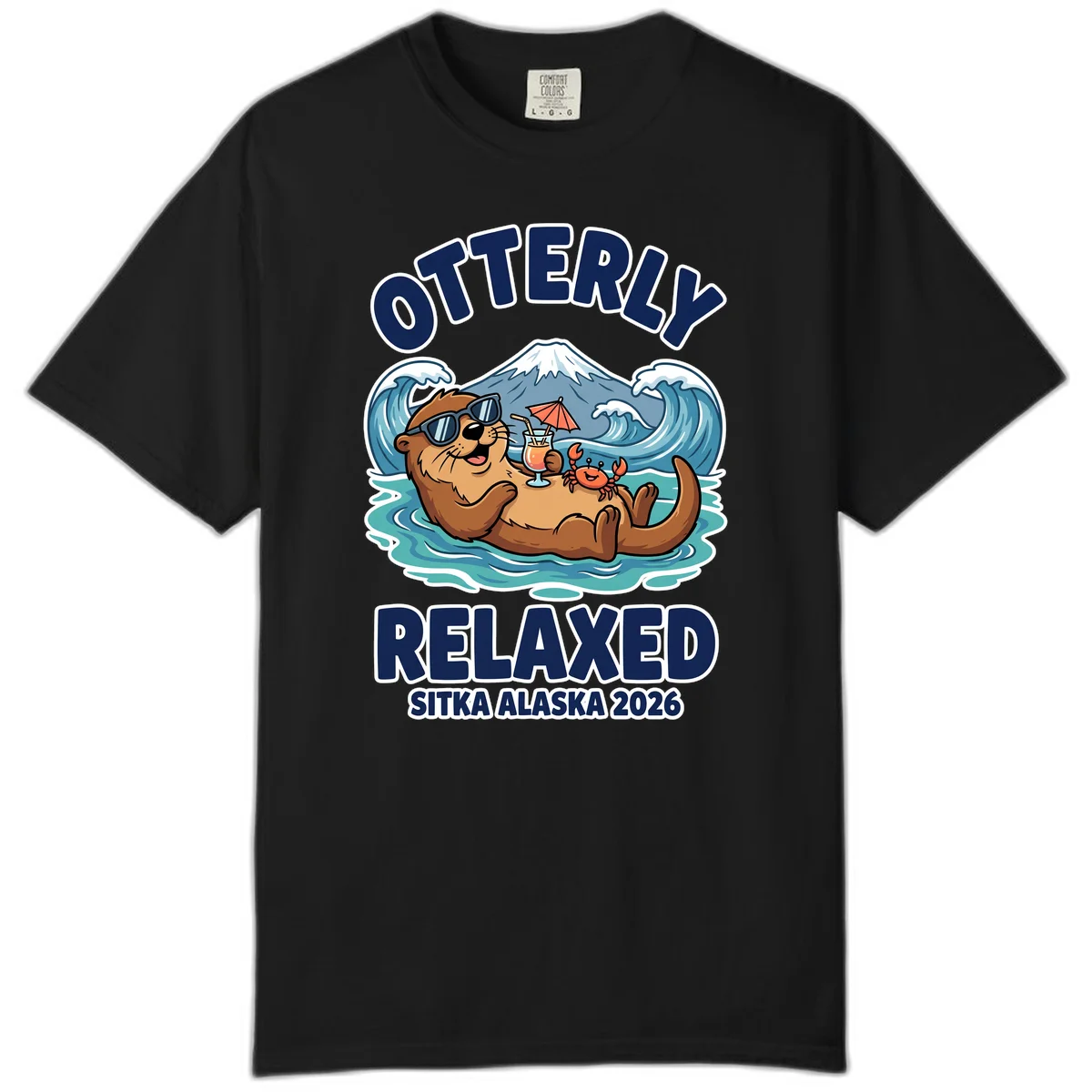 Otter Relaxed Sitka Alaska 2026 Comfort Color Tee in Black