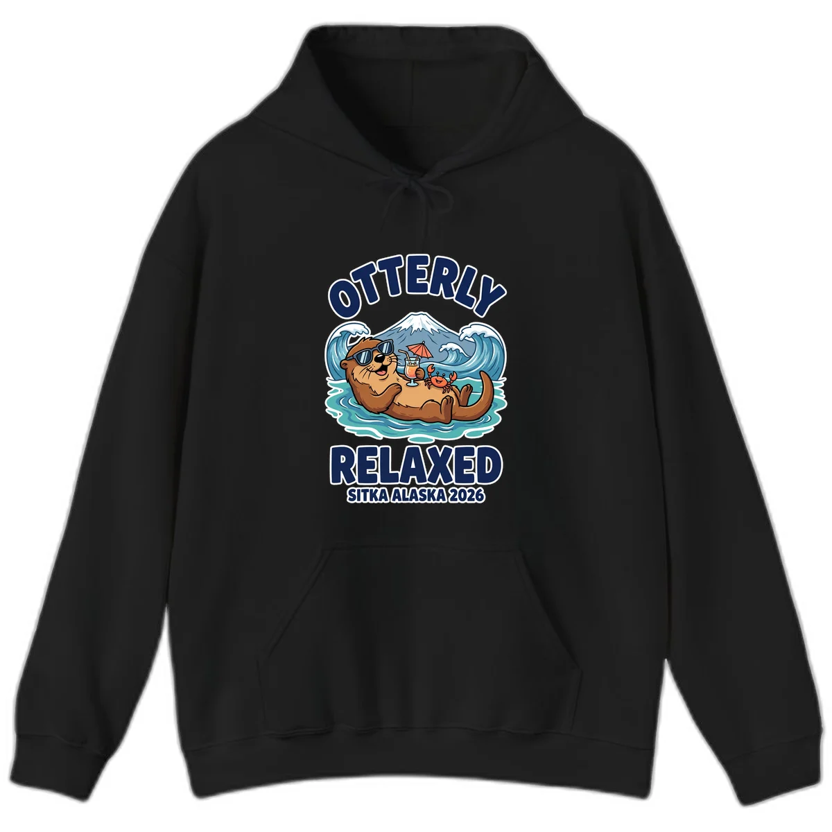 Otter Relaxed Sitka Alaska 2026 Hoodie in Black