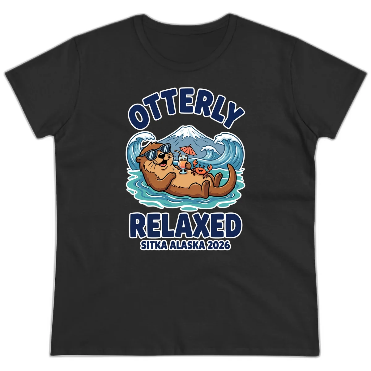 Otter Relaxed Sitka Alaska 2026 Ladies Tee in Black