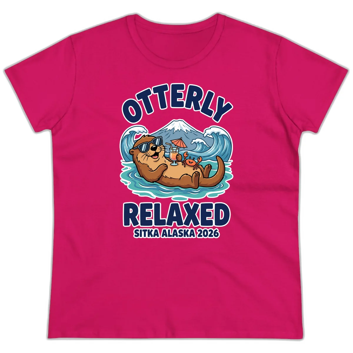Otter Relaxed Sitka Alaska 2026 Ladies Tee in Heliconia
