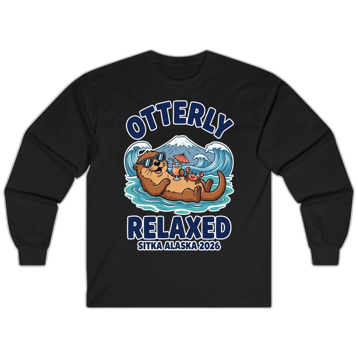 Otter Relaxed Sitka Alaska 2026 Long Sleeve Tee in Black