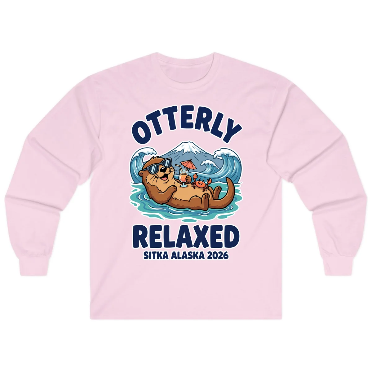 Otter Relaxed Sitka Alaska 2026 Long Sleeve Tee in Light Pink