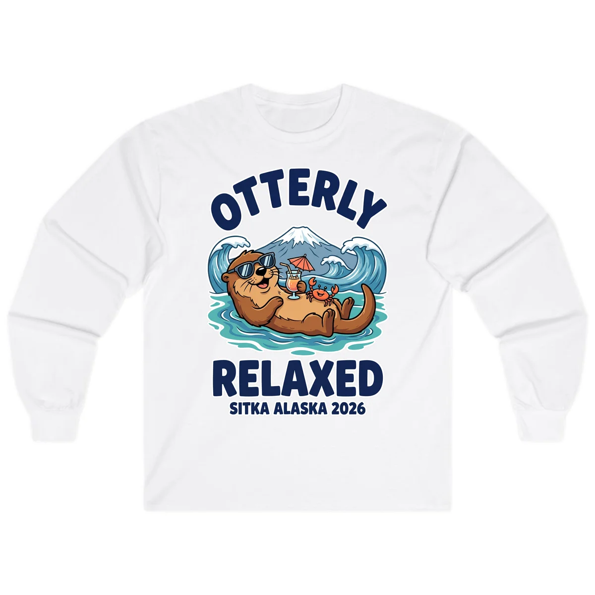 Otter Relaxed Sitka Alaska 2026 Long Sleeve Tee in White