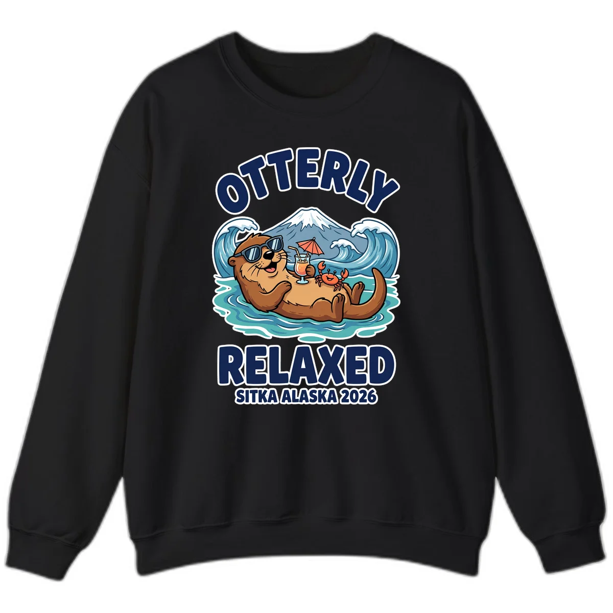Otter Relaxed Sitka Alaska 2026 Sweatshirt in Black