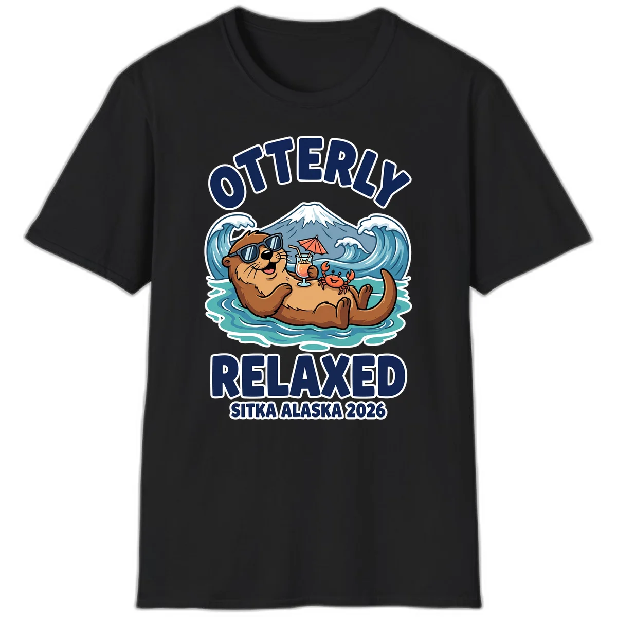 Otter Relaxed Sitka Alaska 2026 T-Shirt in Black