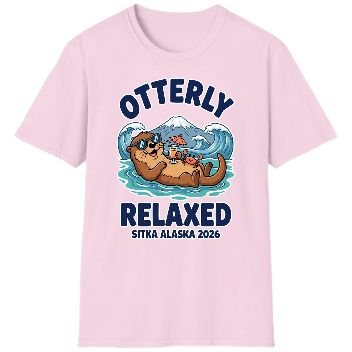 Otter Relaxed Sitka Alaska 2026 T-Shirt in Light Pink