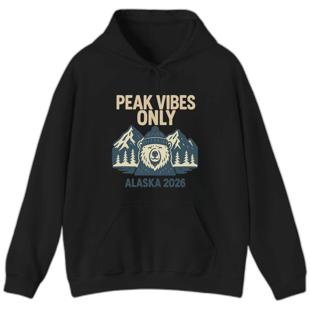 Peak Vibes Only Alaska 2026 Hoodie in Black