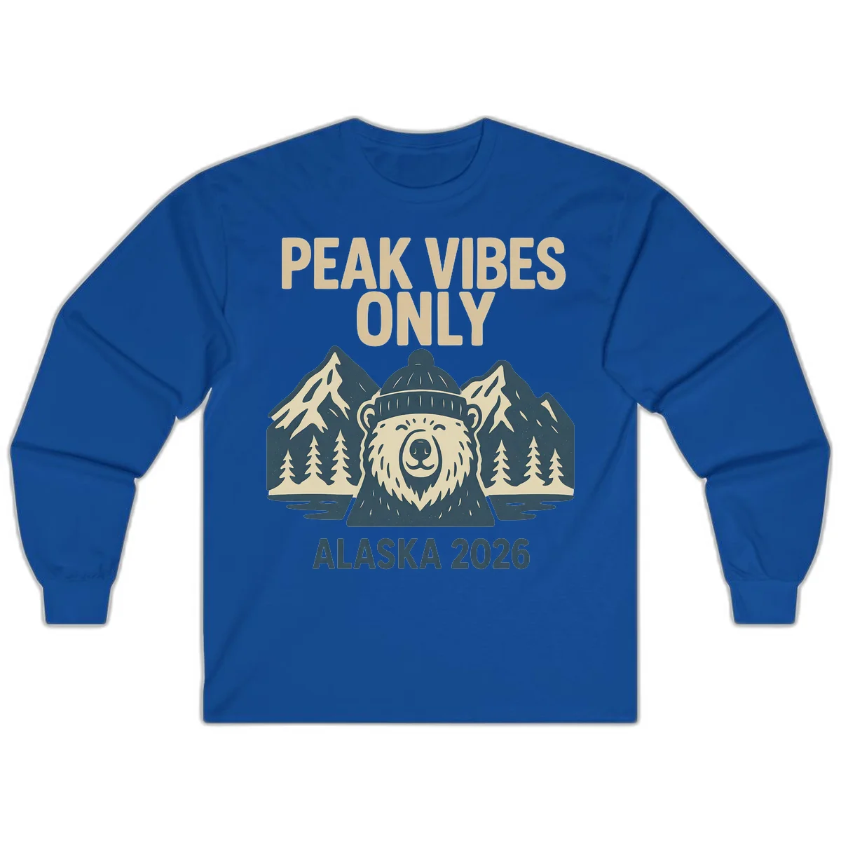 Peak Vibes Only Alaska 2026 Long Sleeve in Royal