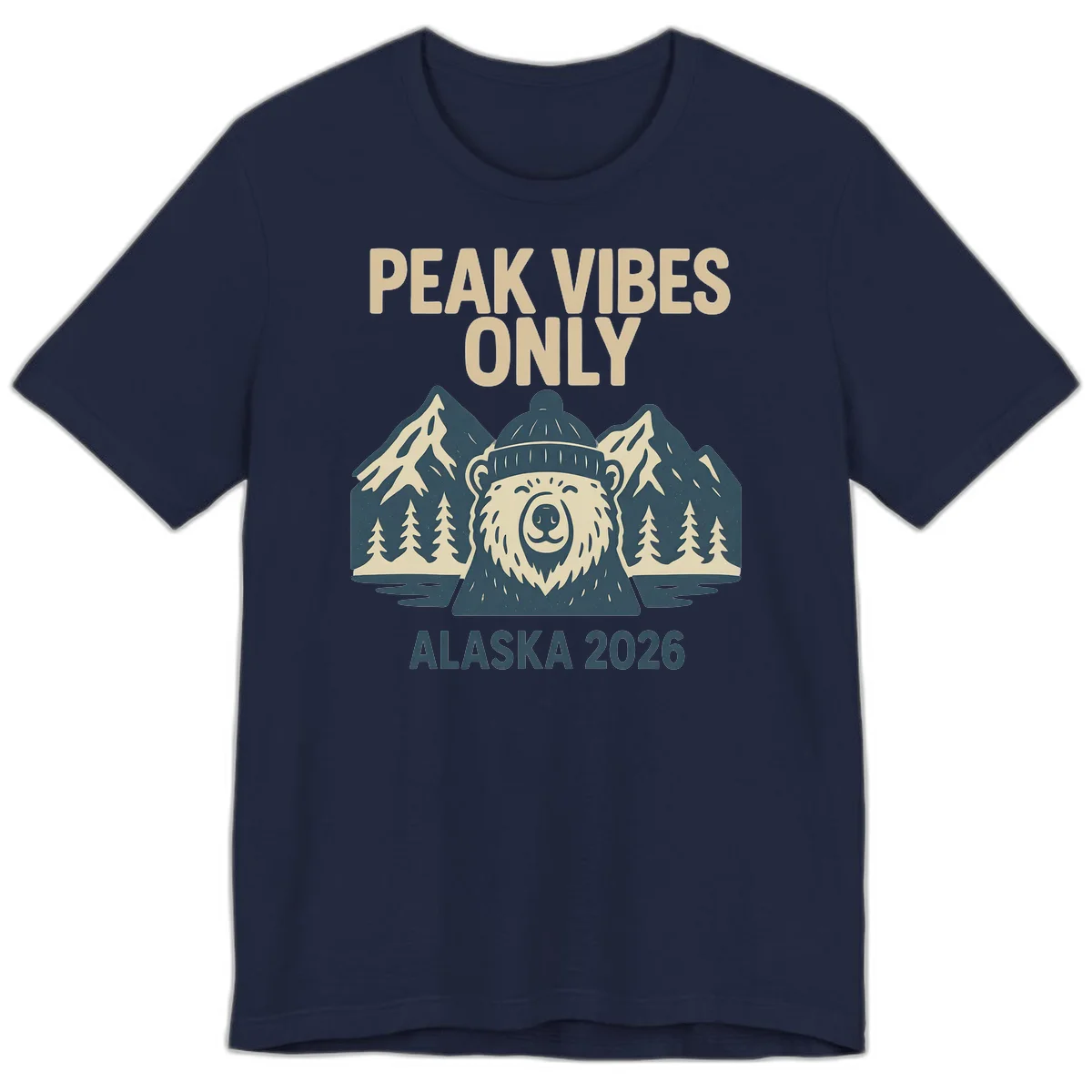 Peak Vibes Only Alaska 2026 Premium Tee in Navy