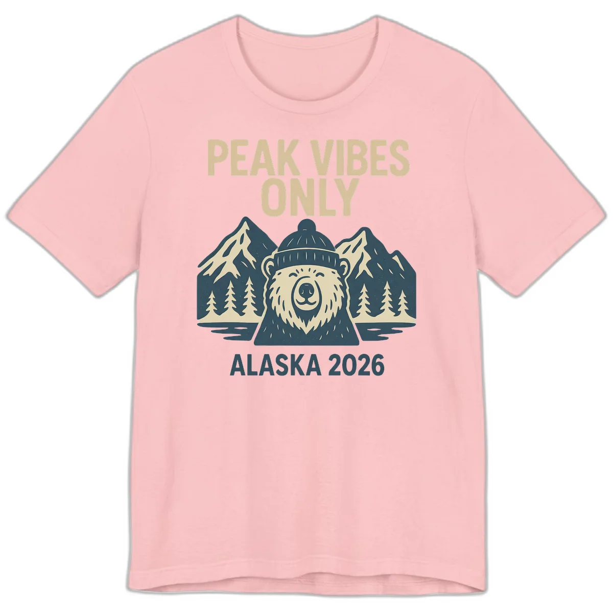 Peak Vibes Only Alaska 2026 Premium Tee in Pink