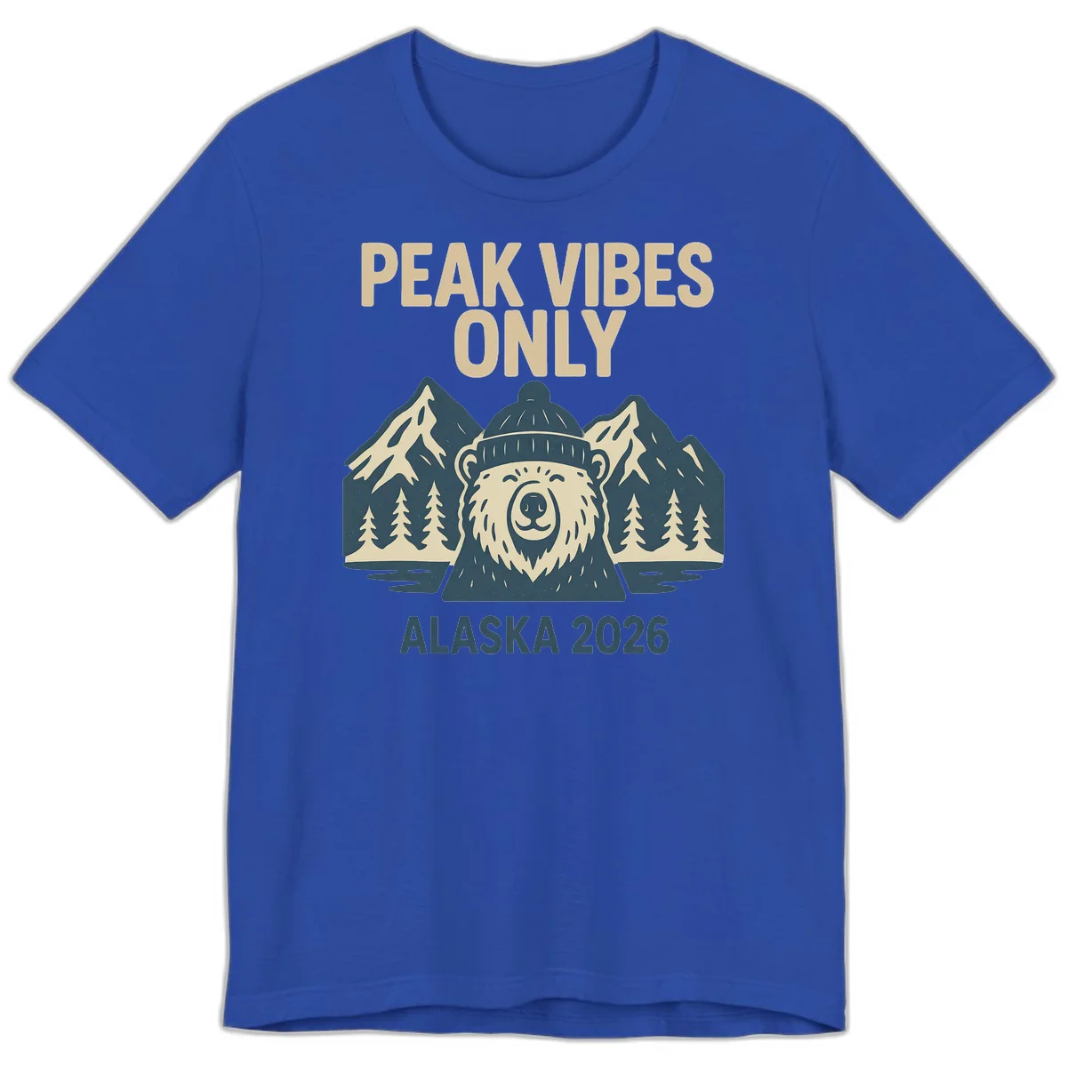 Peak Vibes Only Alaska 2026 Premium Tee in True Royal