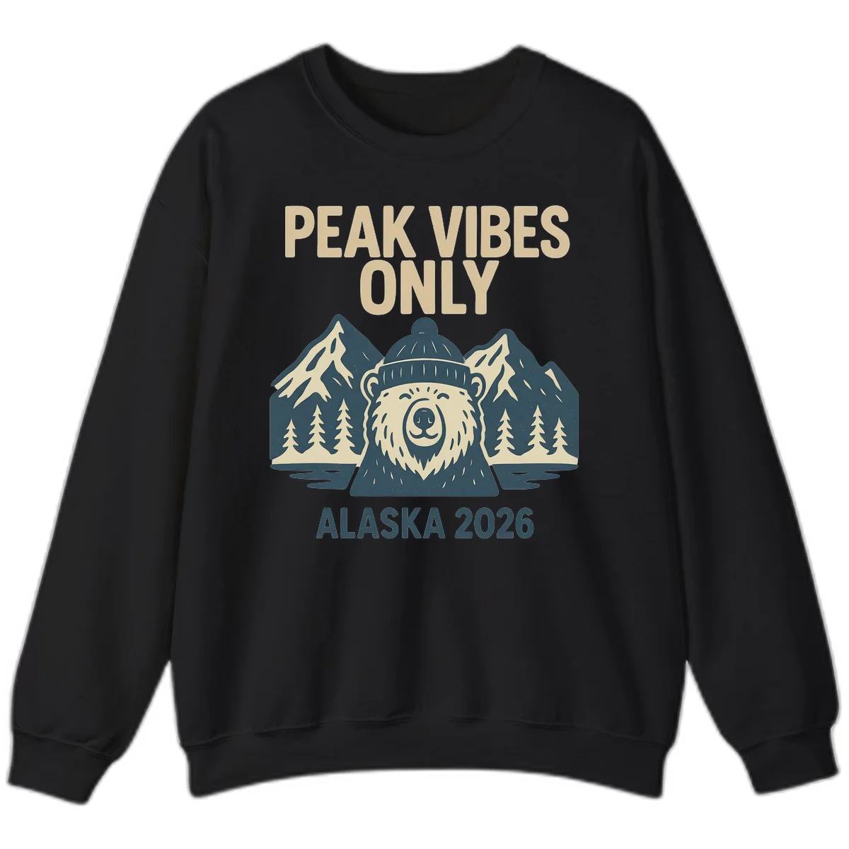 Peak Vibes Only Alaska 2026 Sweatshirt in Black