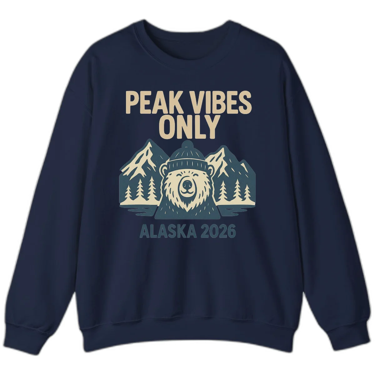Peak Vibes Only Alaska 2026 Sweatshirt in Navy
