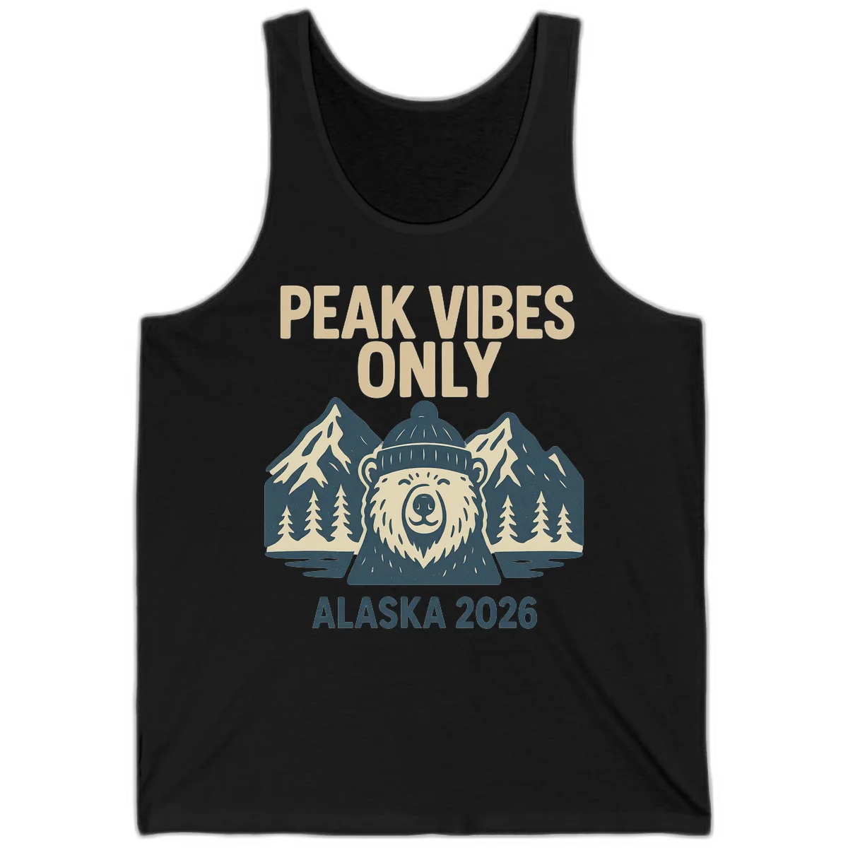 Peak Vibes Only Alaska 2026 Tank in Black