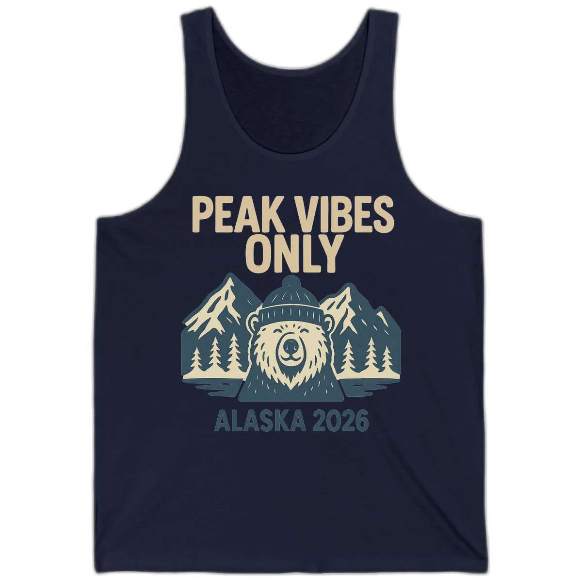 Peak Vibes Only Alaska 2026 Tank in Navy