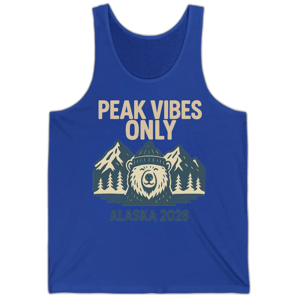 Peak Vibes Only Alaska 2026 Tank in True Royal