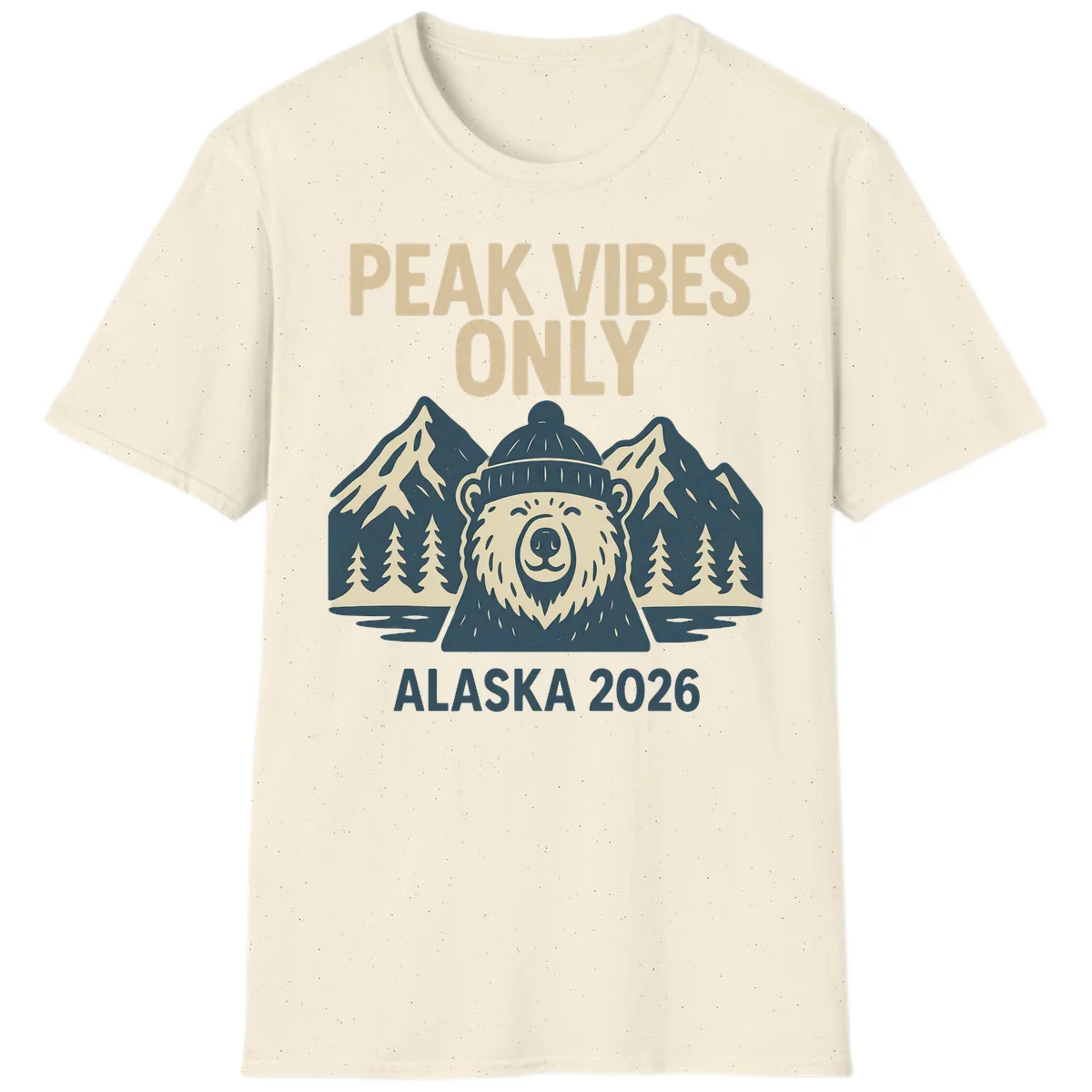 Peak Vibes Only Alaska 2026 T-Shirt in Natural